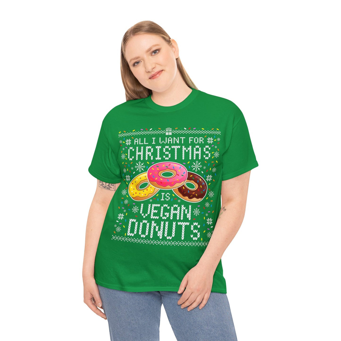 Vegan Donuts Ugly Christmas Sweater Tee Unisex