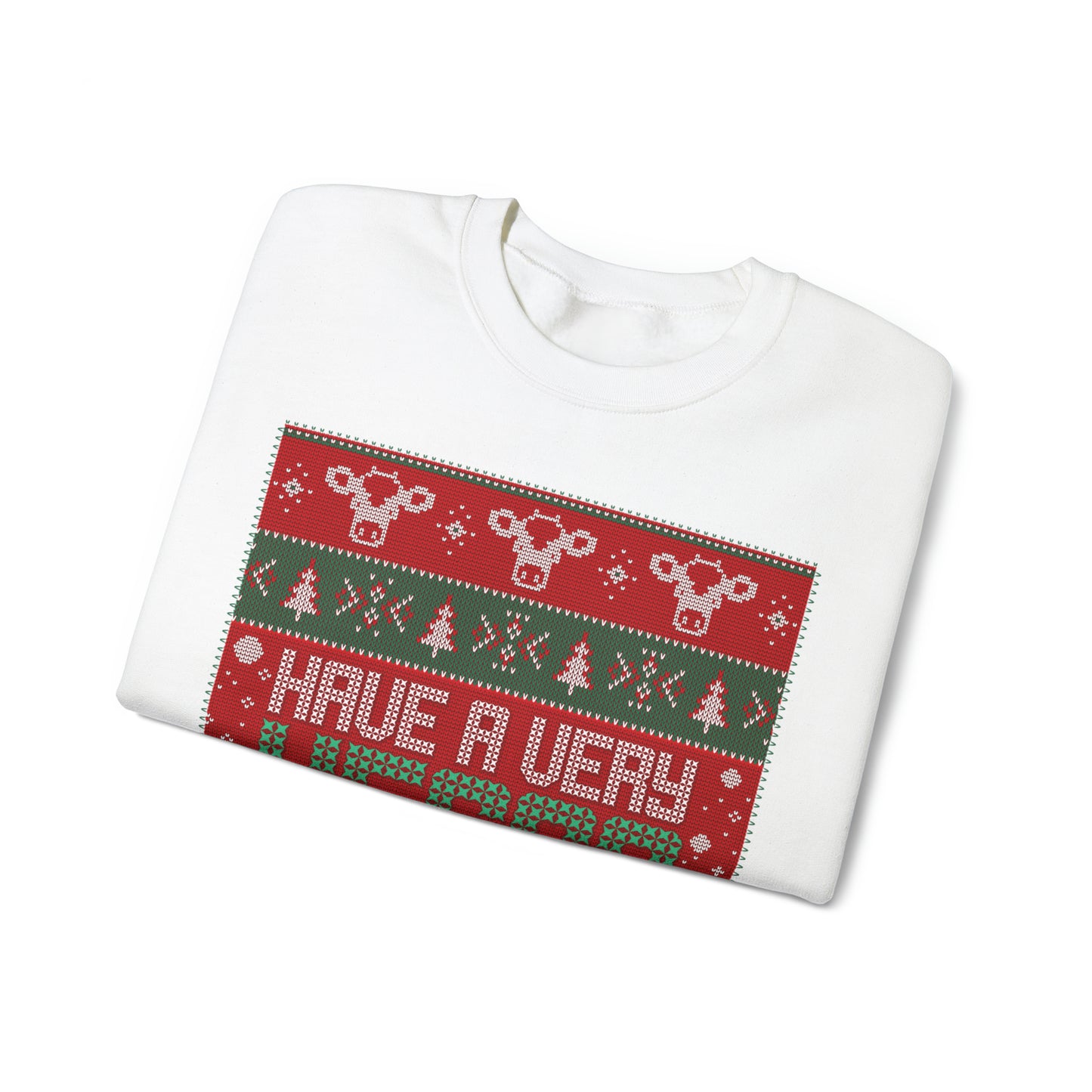 Vegan Ugly Christmas Sweater  Unisex 100% Cotton Crewneck Sweatshirt