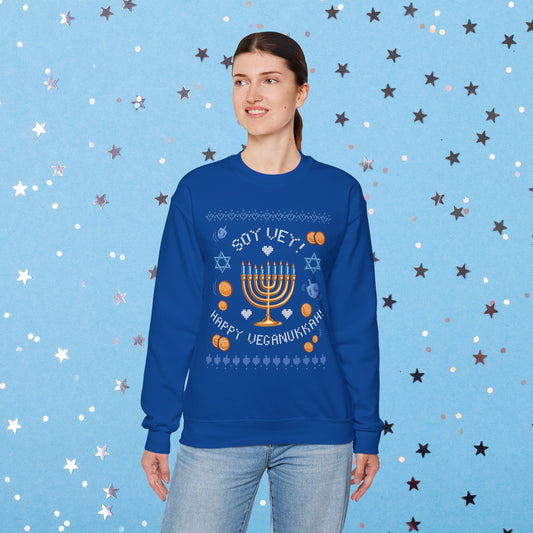 SOY VEY! Vegan Hanukkah "Ugly Sweater" Sweatshirt