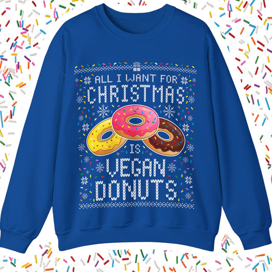 Vegan Donuts Ugly Christmas Sweater Sweatshirt