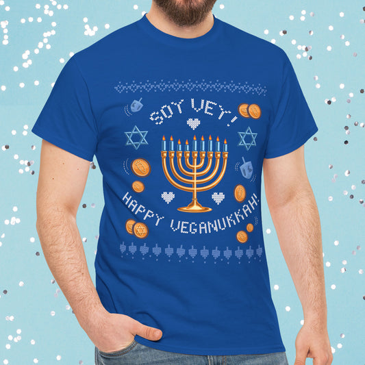 Soy Vey! Happy Veganukkah!  "Ugly Sweater" Tee