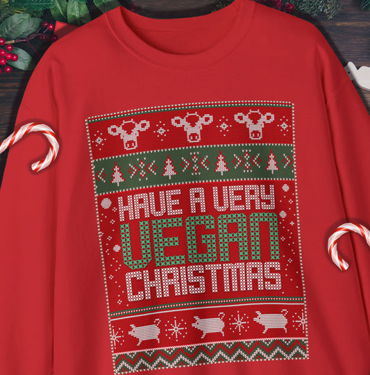 Vegan Christmas "Ugly Sweater" Sweatshirt