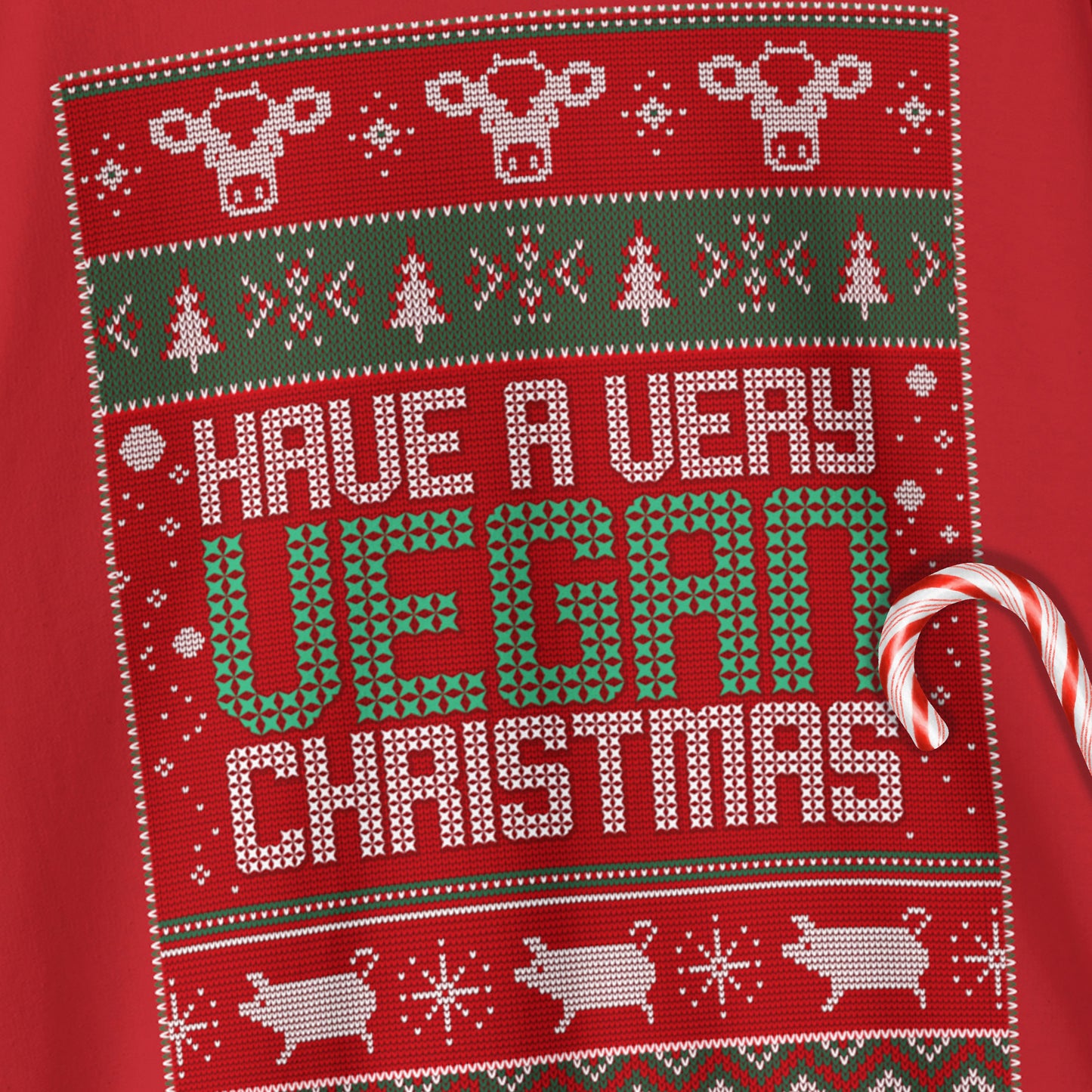 Vegan Christmas  Ugly Sweater Tee