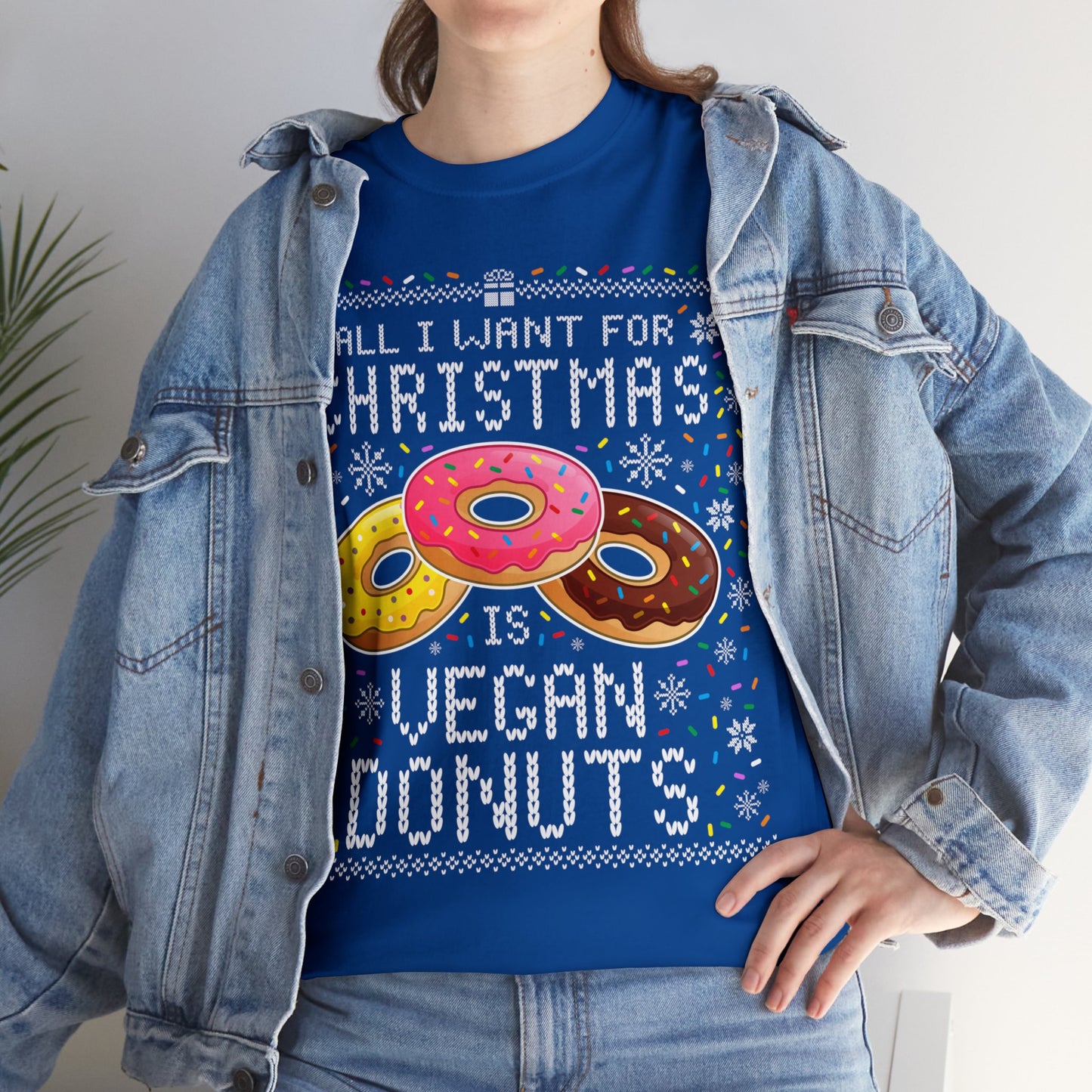 Vegan Donuts Ugly Christmas Sweater Tee Unisex