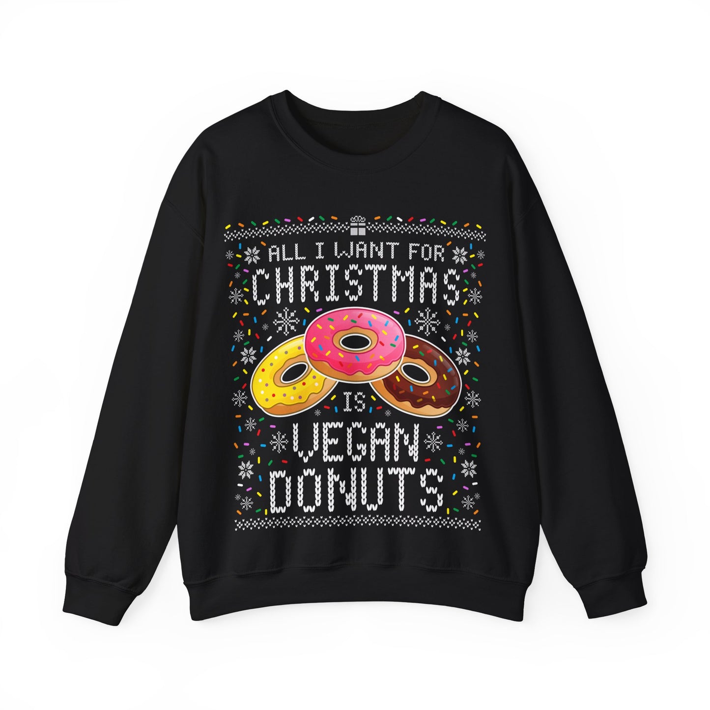 Vegan Donuts Ugly Christmas Sweater Sweatshirt