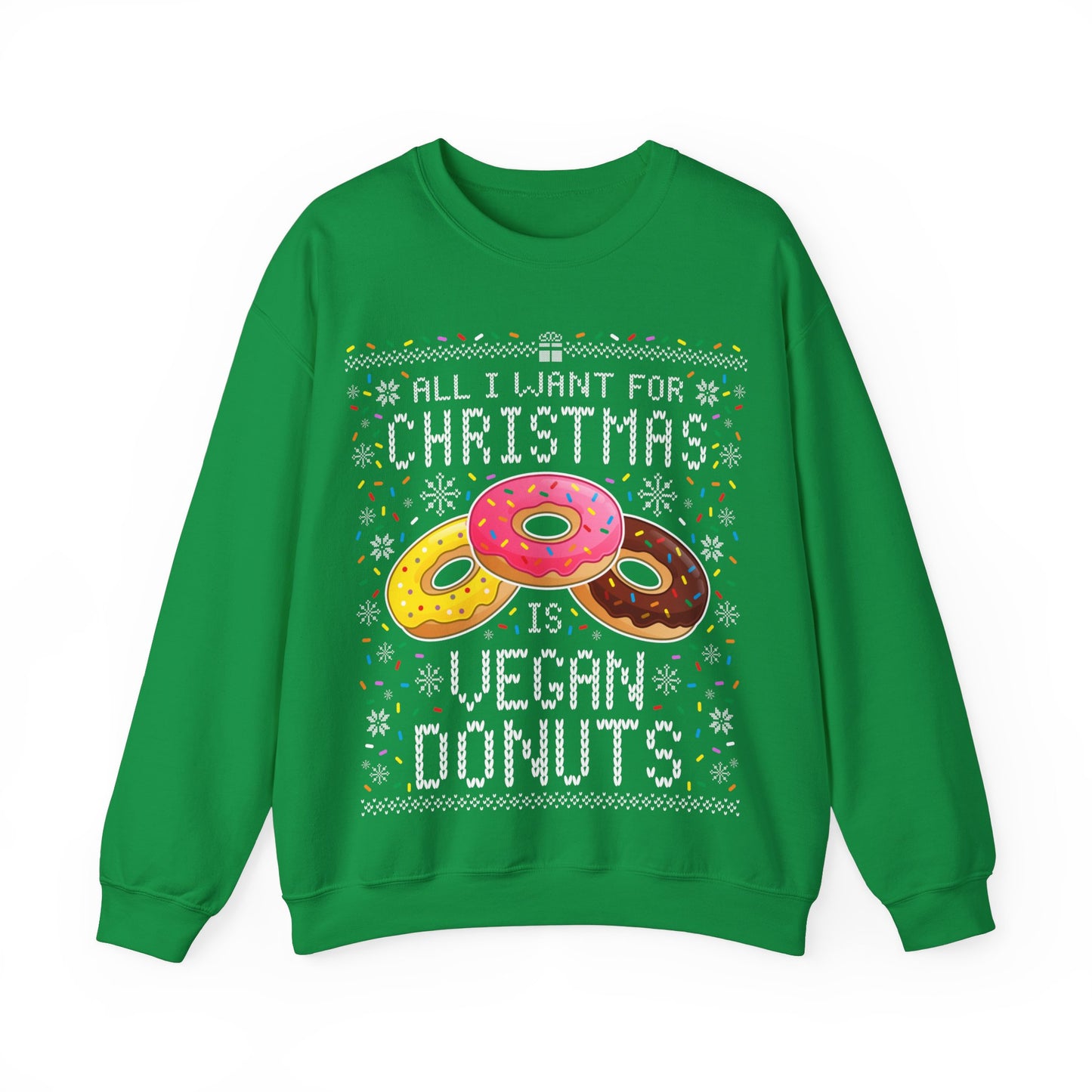 Vegan Donuts Ugly Christmas Sweater Sweatshirt